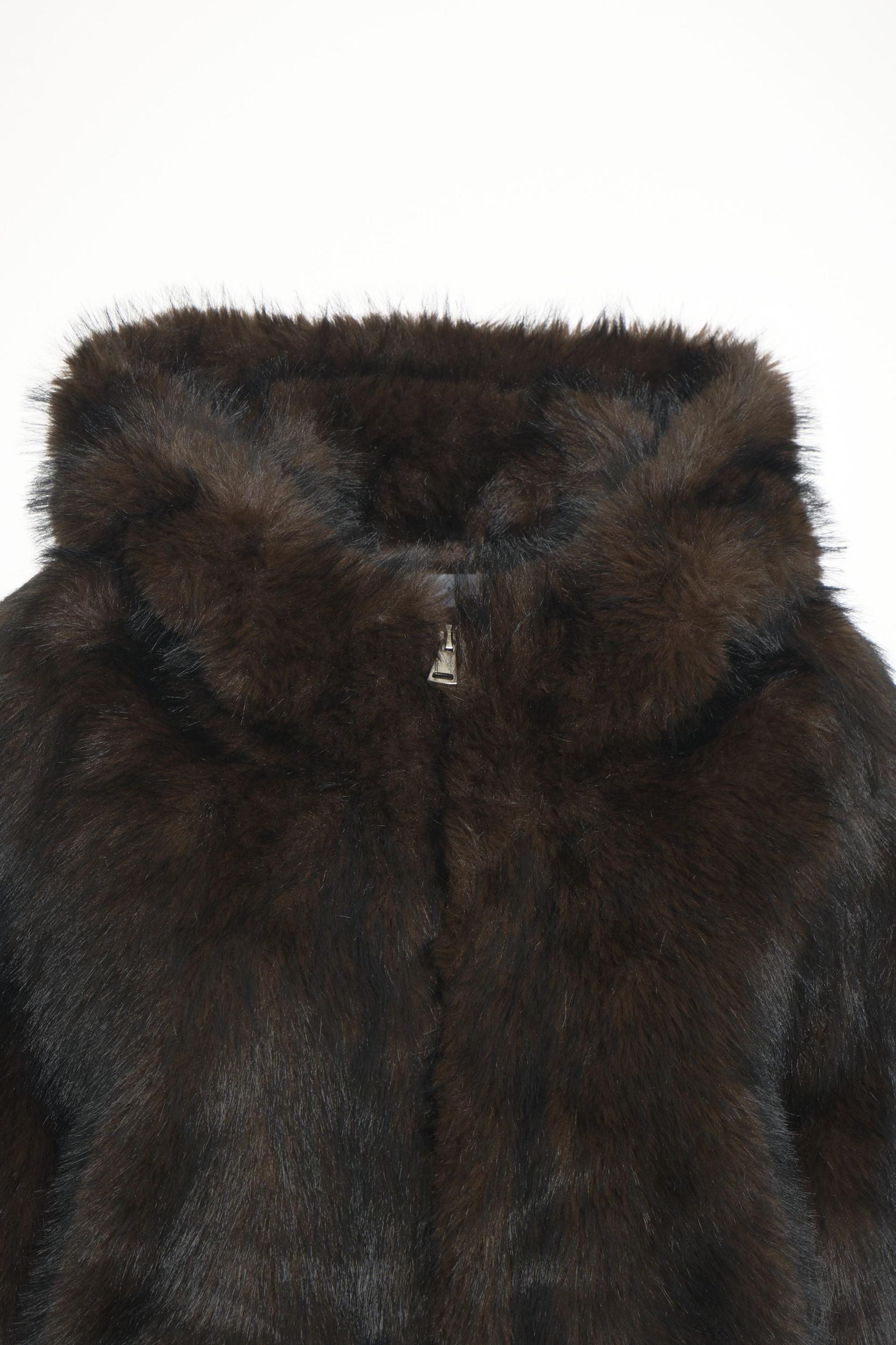 Faux fur hooded jacket Product Image