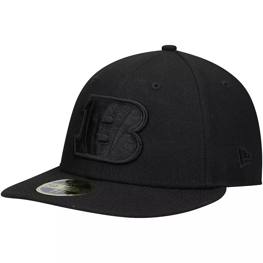 Men's New Era Black Cincinnati Bengals Black on Black Low Profile 59FIFTY II Fitted Hat,  Product Image