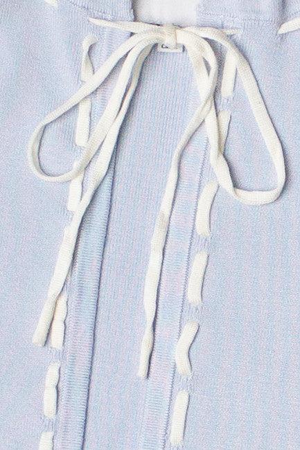 Running Stitch Tie Front Knit Cardigan Product Image