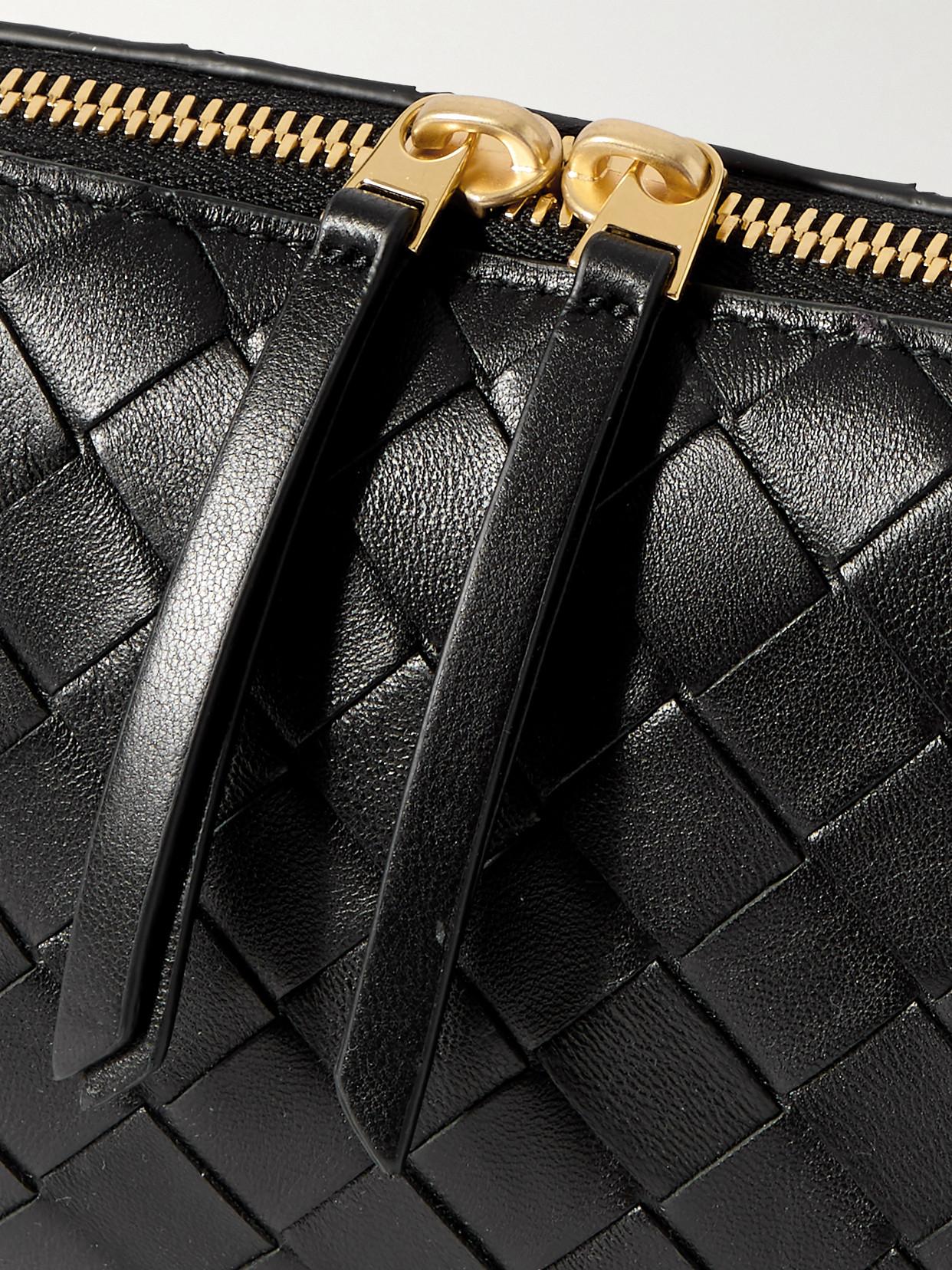 BOTTEGA VENETA Concert Mini Intrecciato Leather Pouch In Black Product Image
