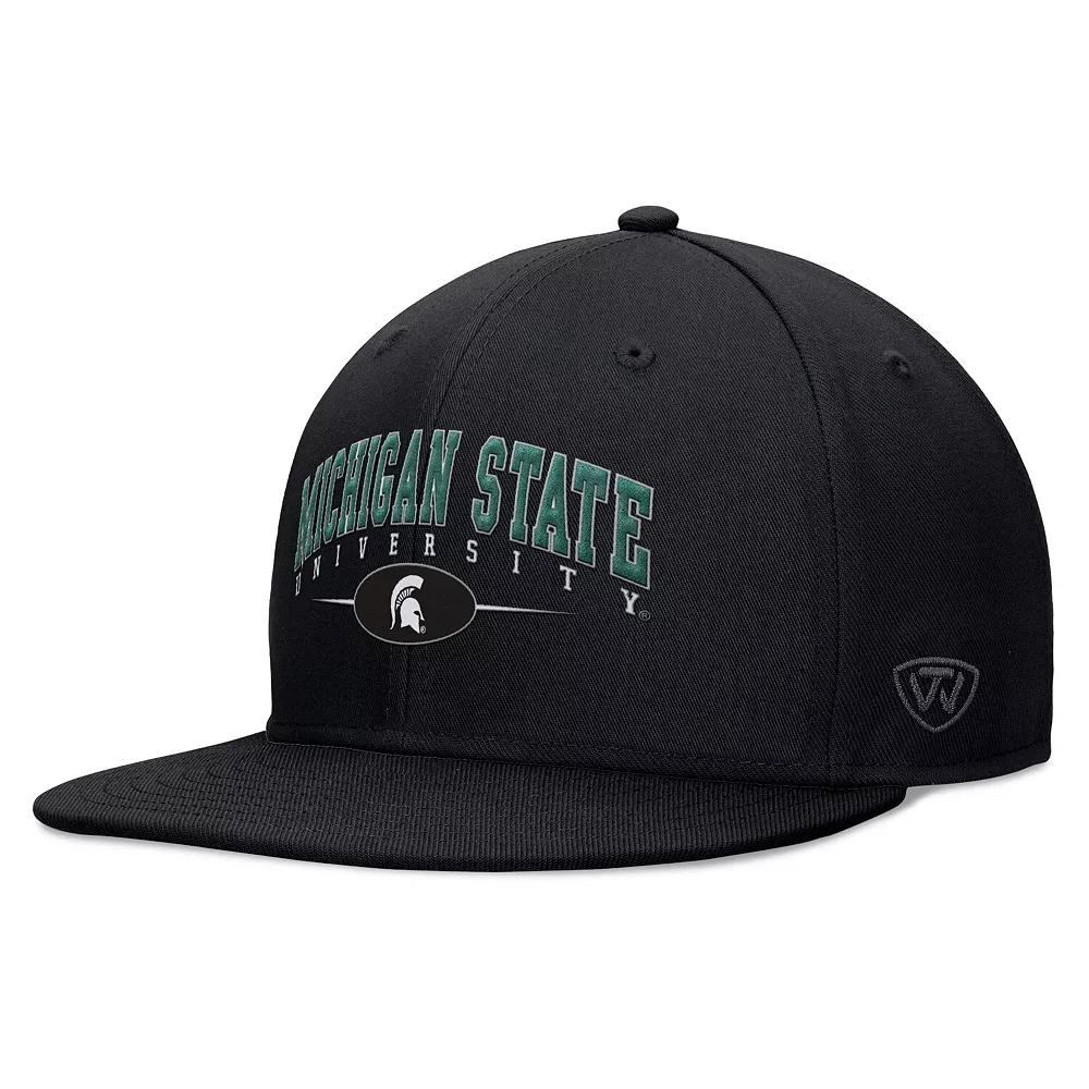 Men's Top of the World Black Michigan State Spartans Bullpen Snapback Hat Product Image