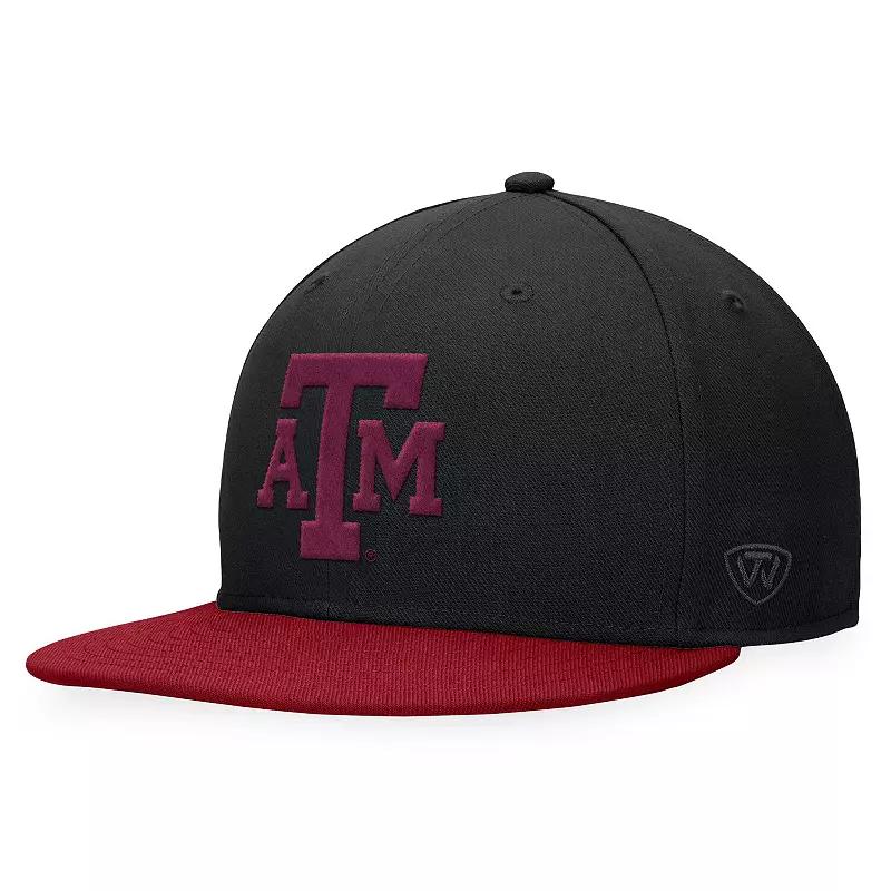 Men's Top of the World Black Texas A&M Aggies Fitted Hat, Size: 7 3/8 Product Image