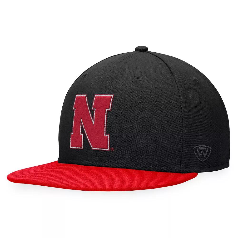 Men's Top of the World Black Nebraska Huskers Fitted Hat, Size: 7 1/4 Product Image