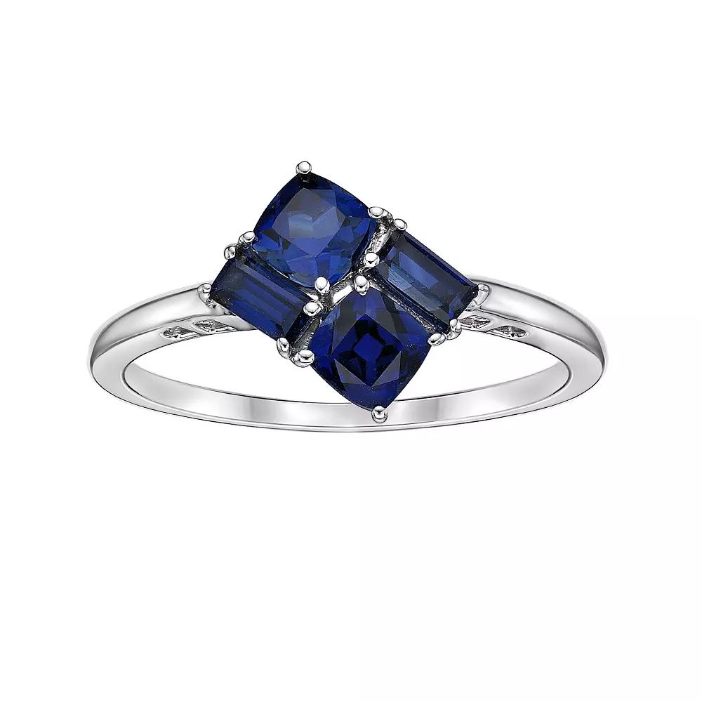 Gemminded Sterling Silver & Lab-Created Sapphire Ring, Women's, Size: 8 Product Image
