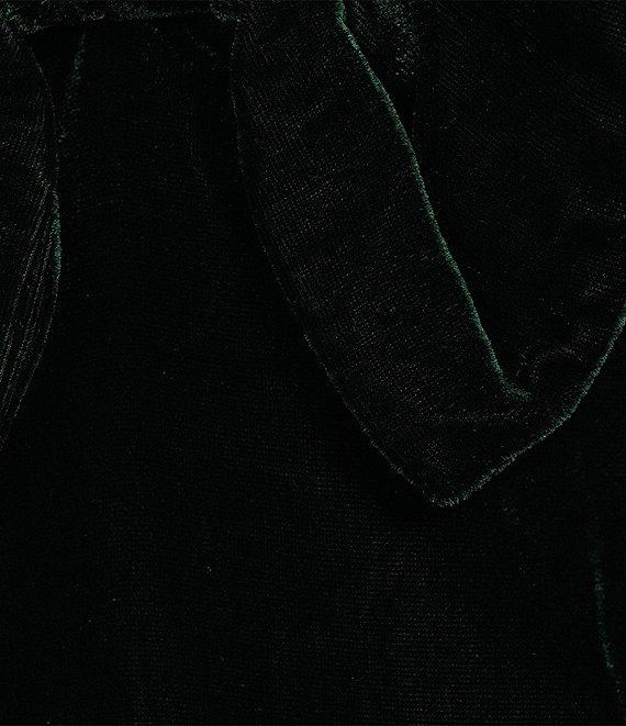 WAYF Natalie Velvet V-Neck Sleeveless Bow Detail Mini Dress Product Image