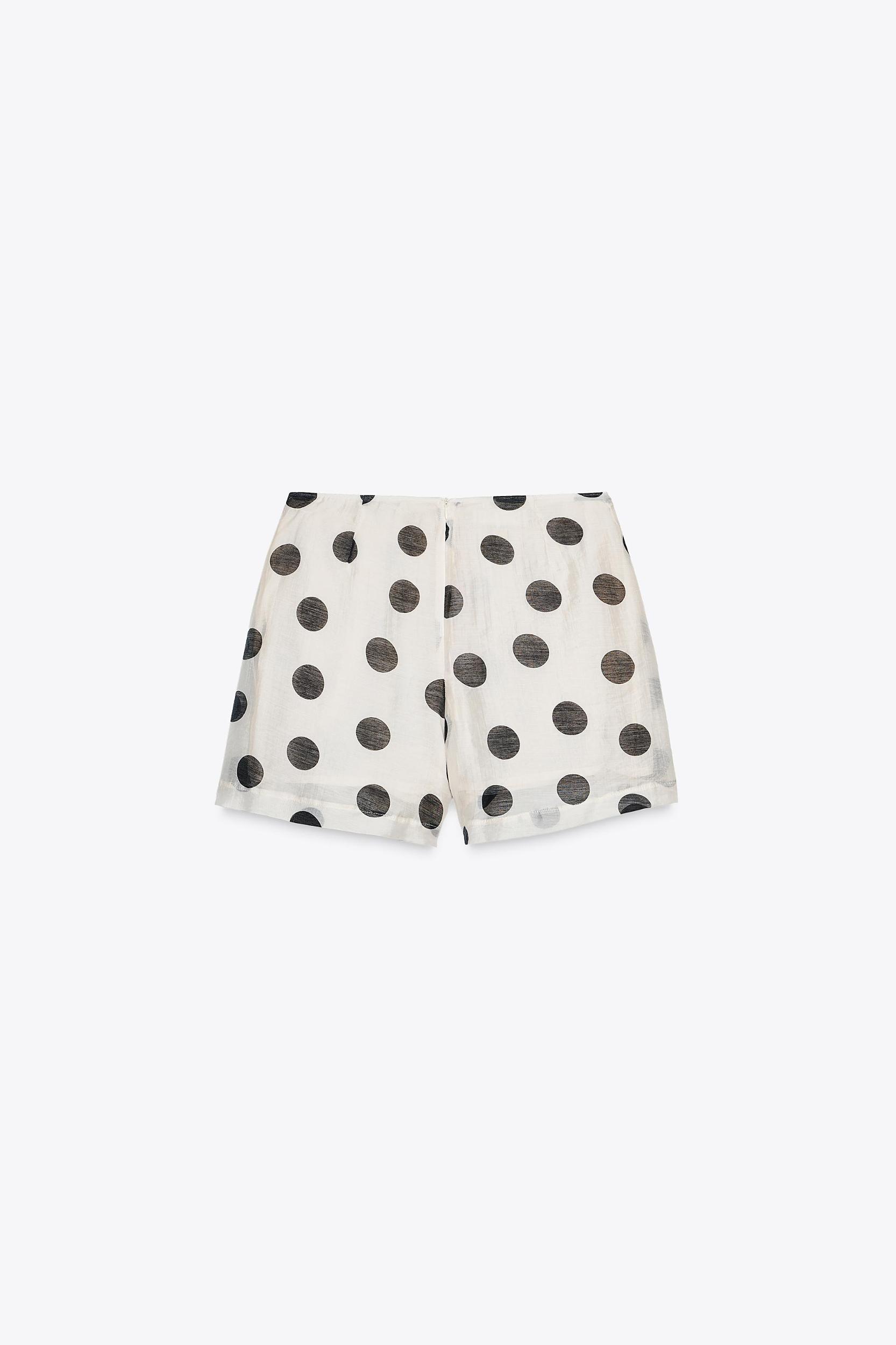 PLEATED POLKA DOT SHORTS Product Image