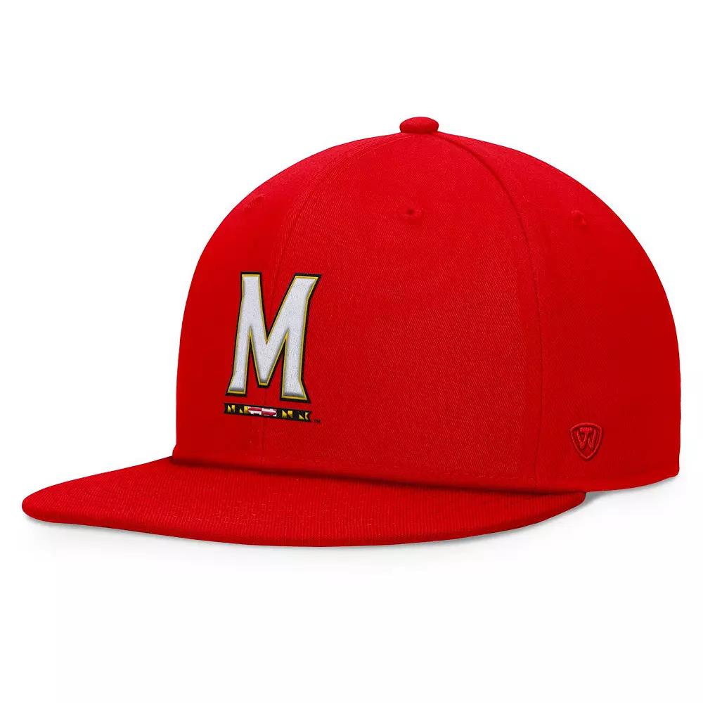 Men's Top of the World Red Maryland Terrapins Fundamental Snapback Hat Product Image