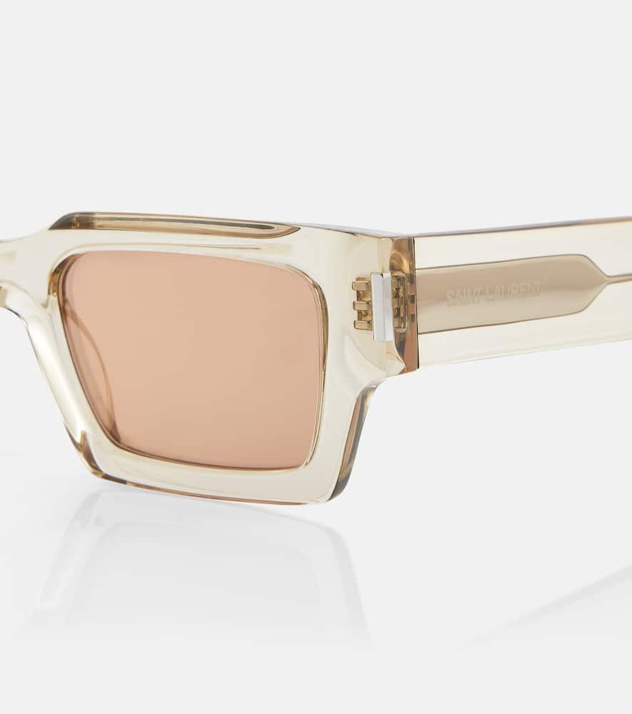 SAINT LAURENT Womens Yellow Ys000468 Rectangle-frame Acetate Sunglasses In Beige Product Image
