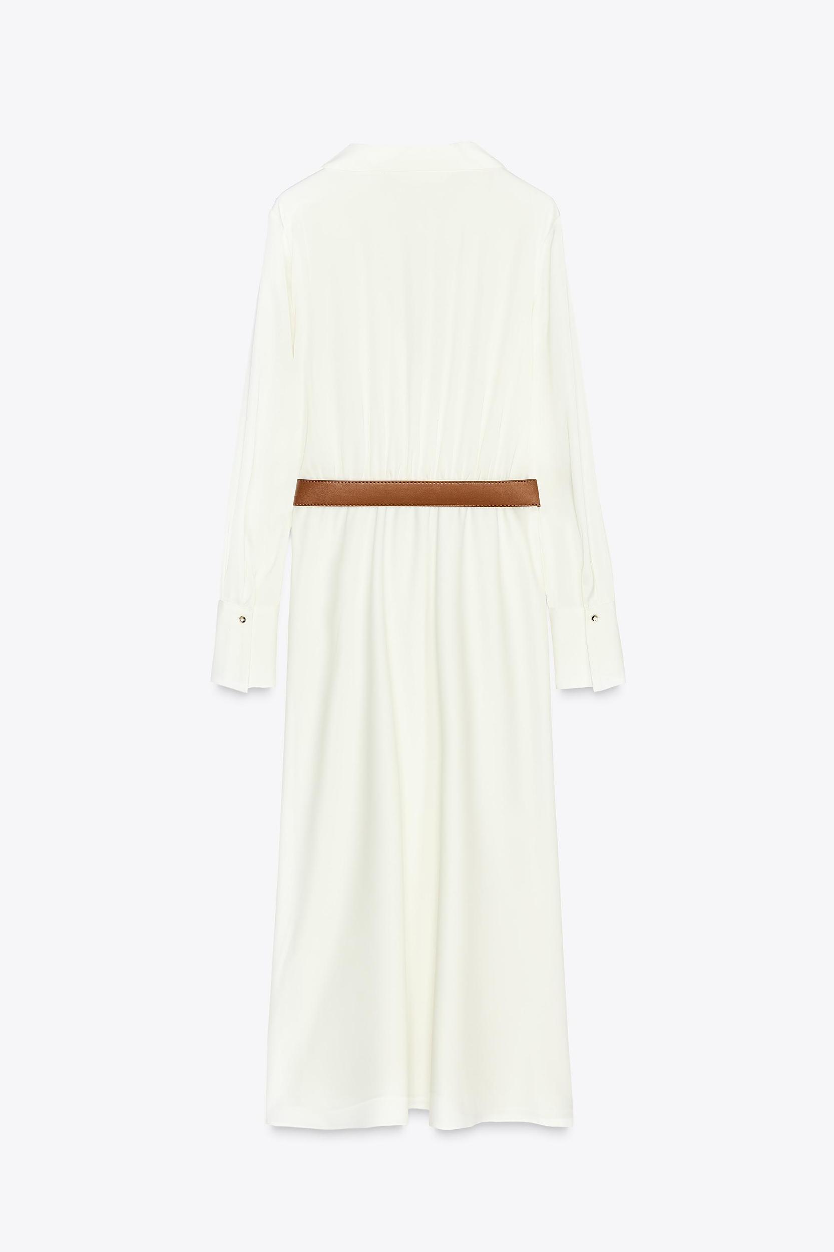 BELTED SATIN EFFECT DRESS Product Image