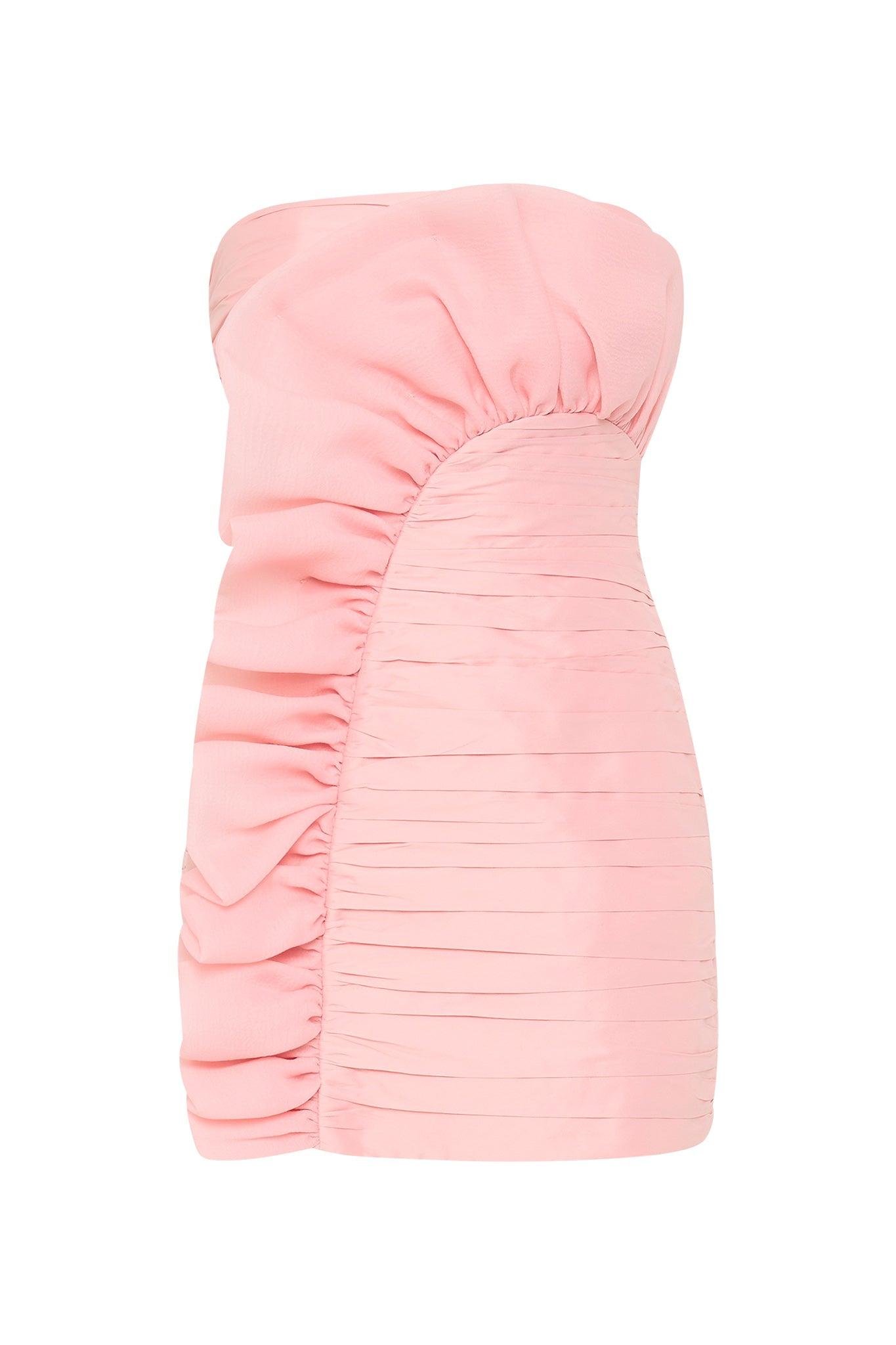 Telma Ruffle Micro Mini Dress-PINK QUARTZ / 12 Product Image