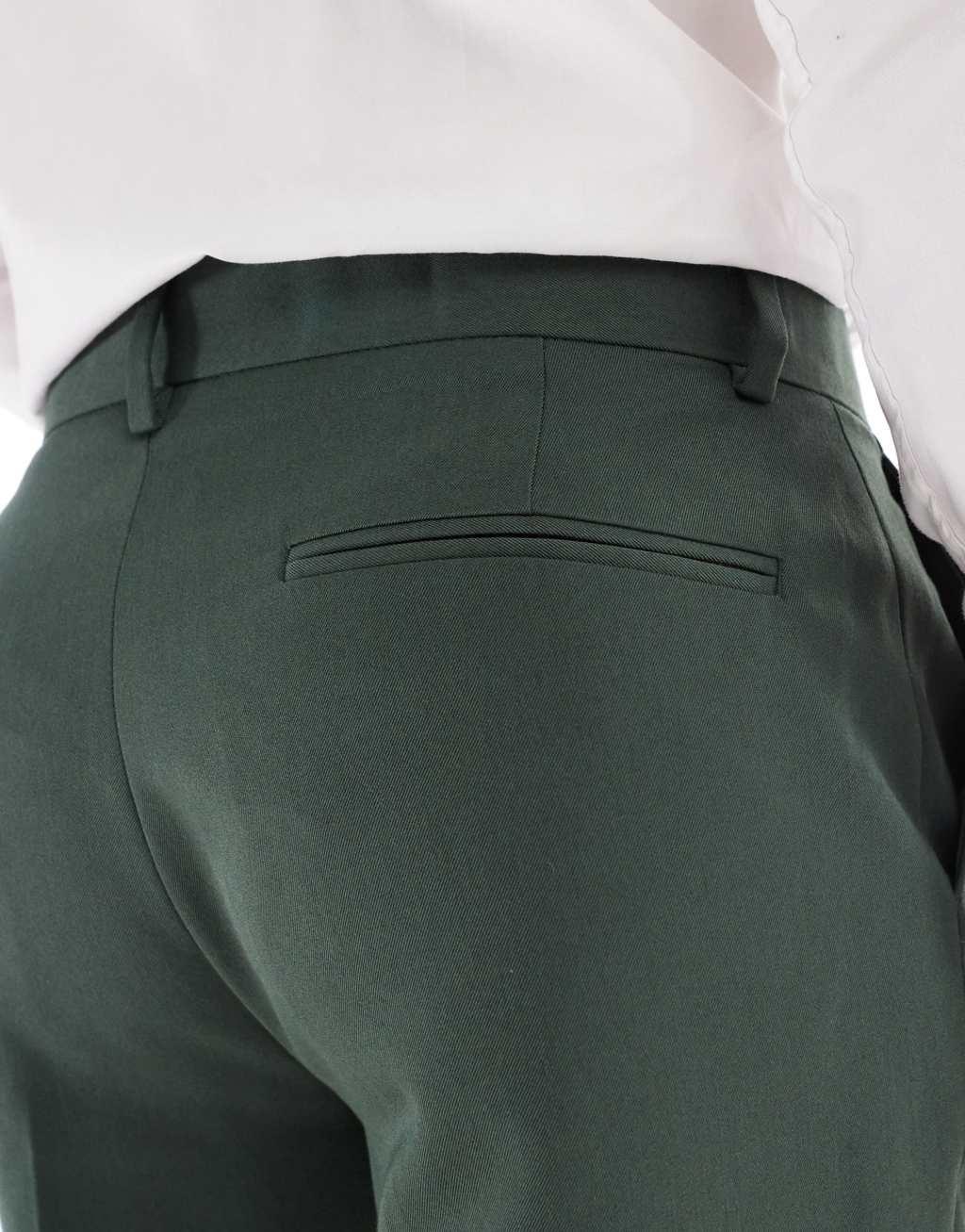 ASOS DESIGN smart slim fit pants in dark green Product Image