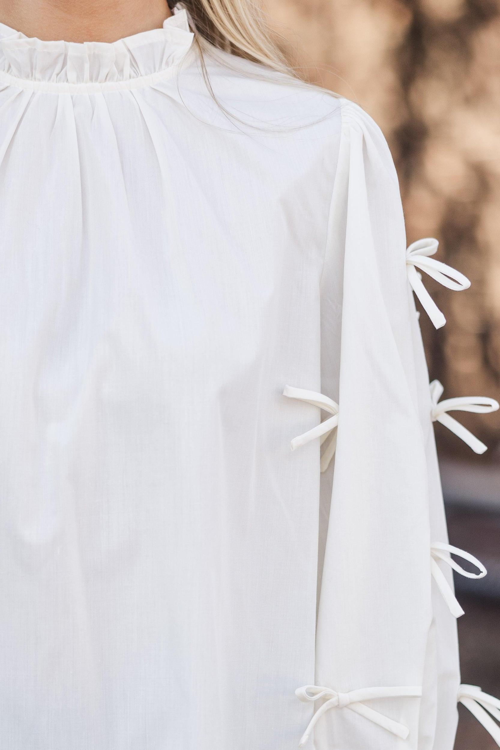 All Up To You Vanilla White Bow Detail Blouse Female Product Image