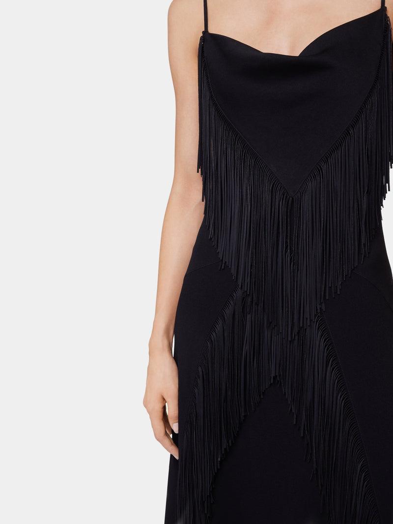 BLACK LONG DRESS IN CREPE Product Image