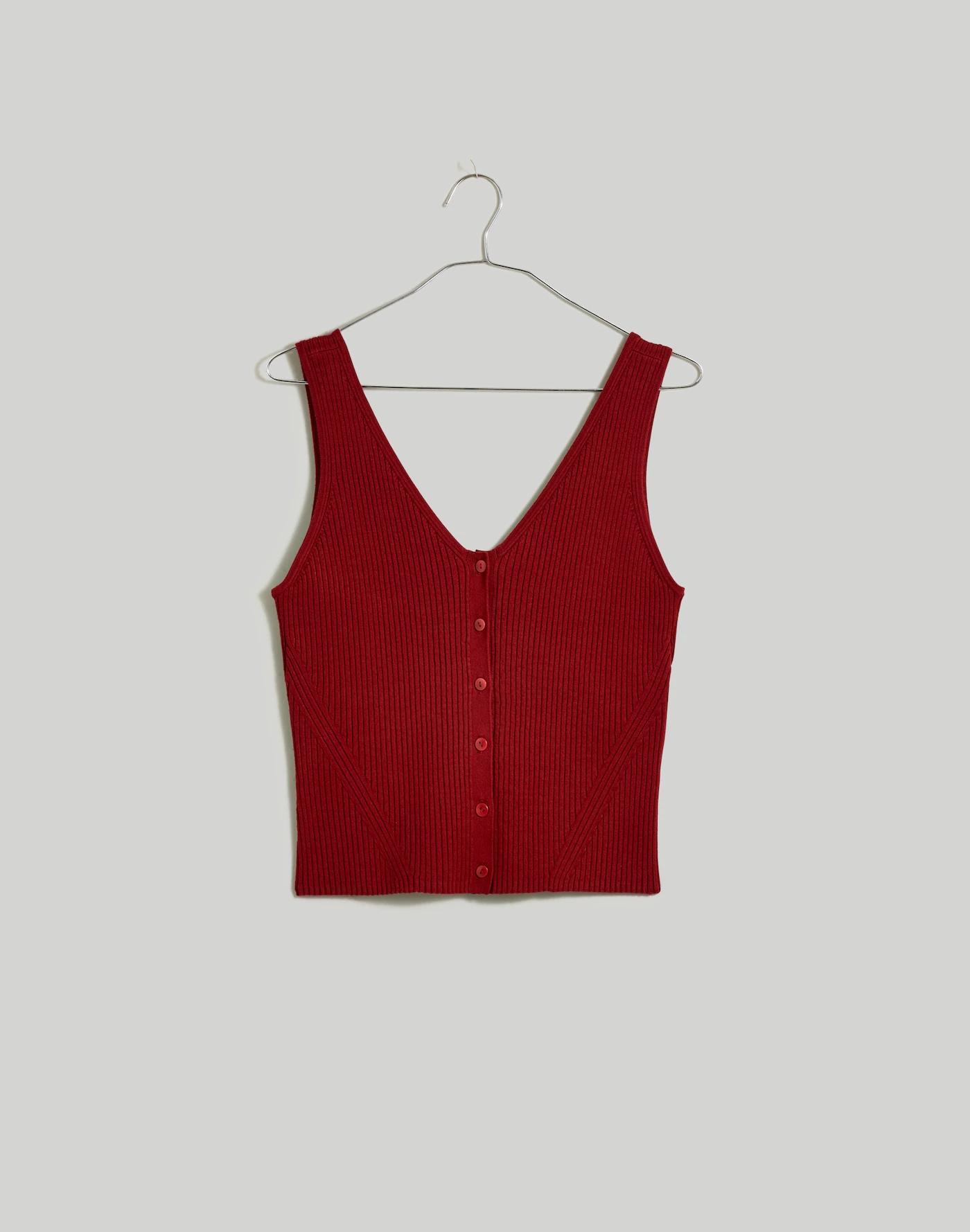 The Signature Knit Button-Front Sweater Tank Product Image