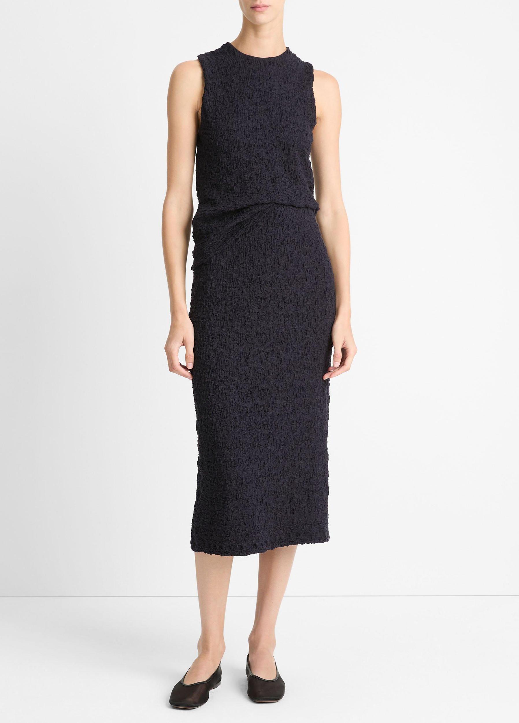 Smocked Cotton-Blend Skirt Product Image