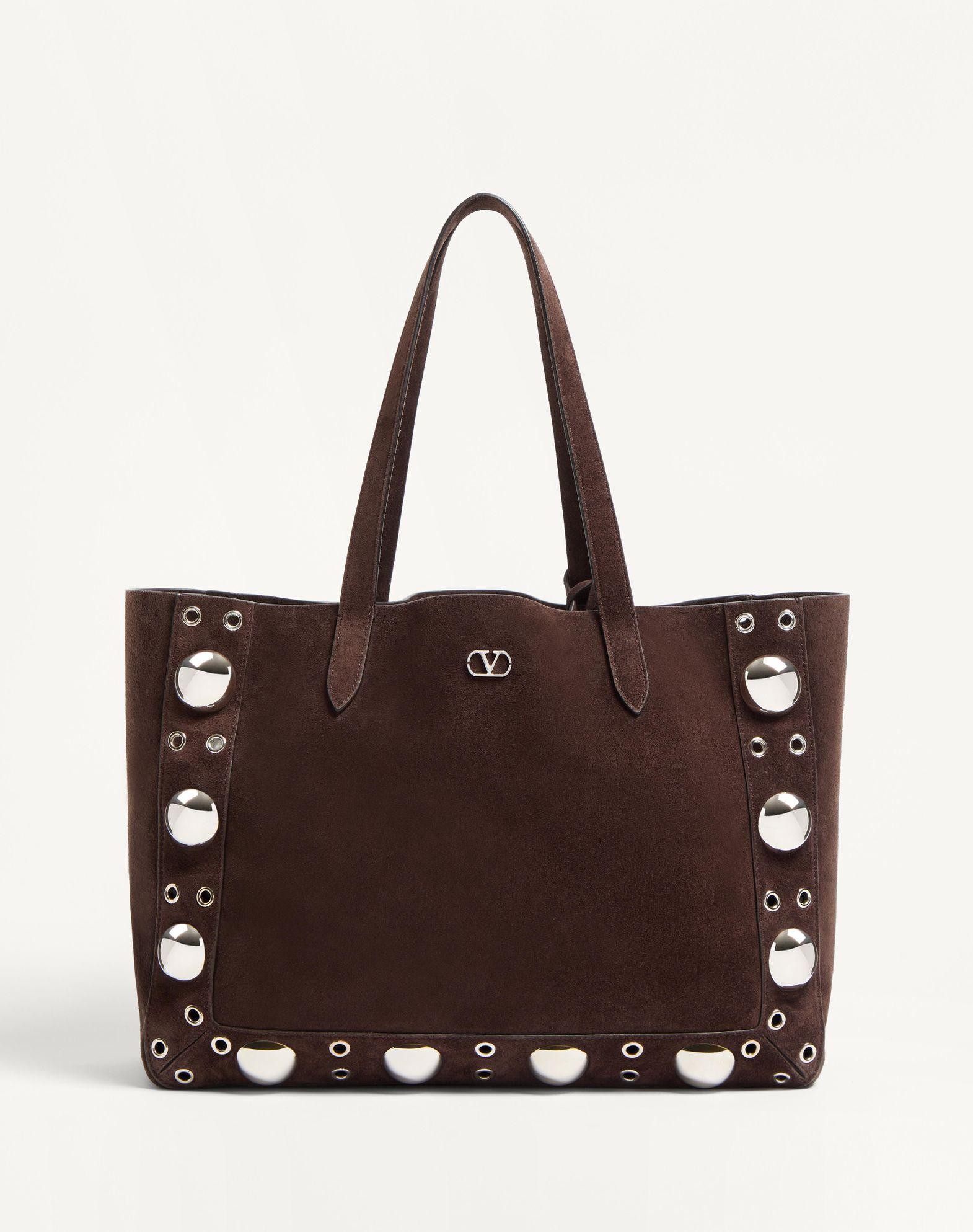 Valentino Garavani Medium Nellcôte Suede Shopping Bag Product Image