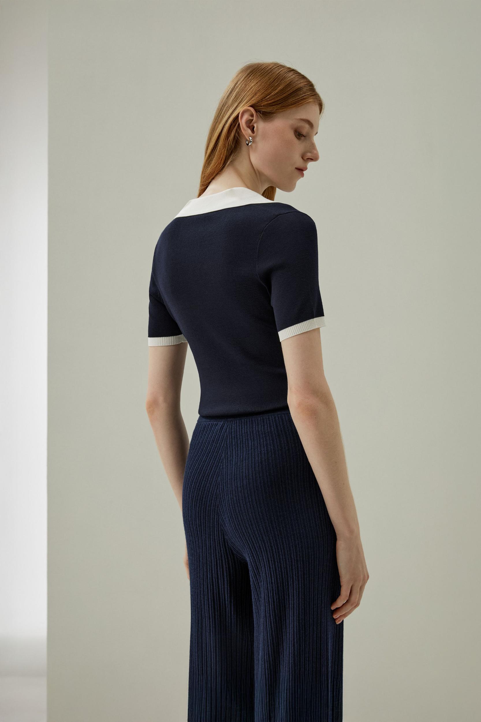 Timeless Mei Silk Knit Polo Product Image