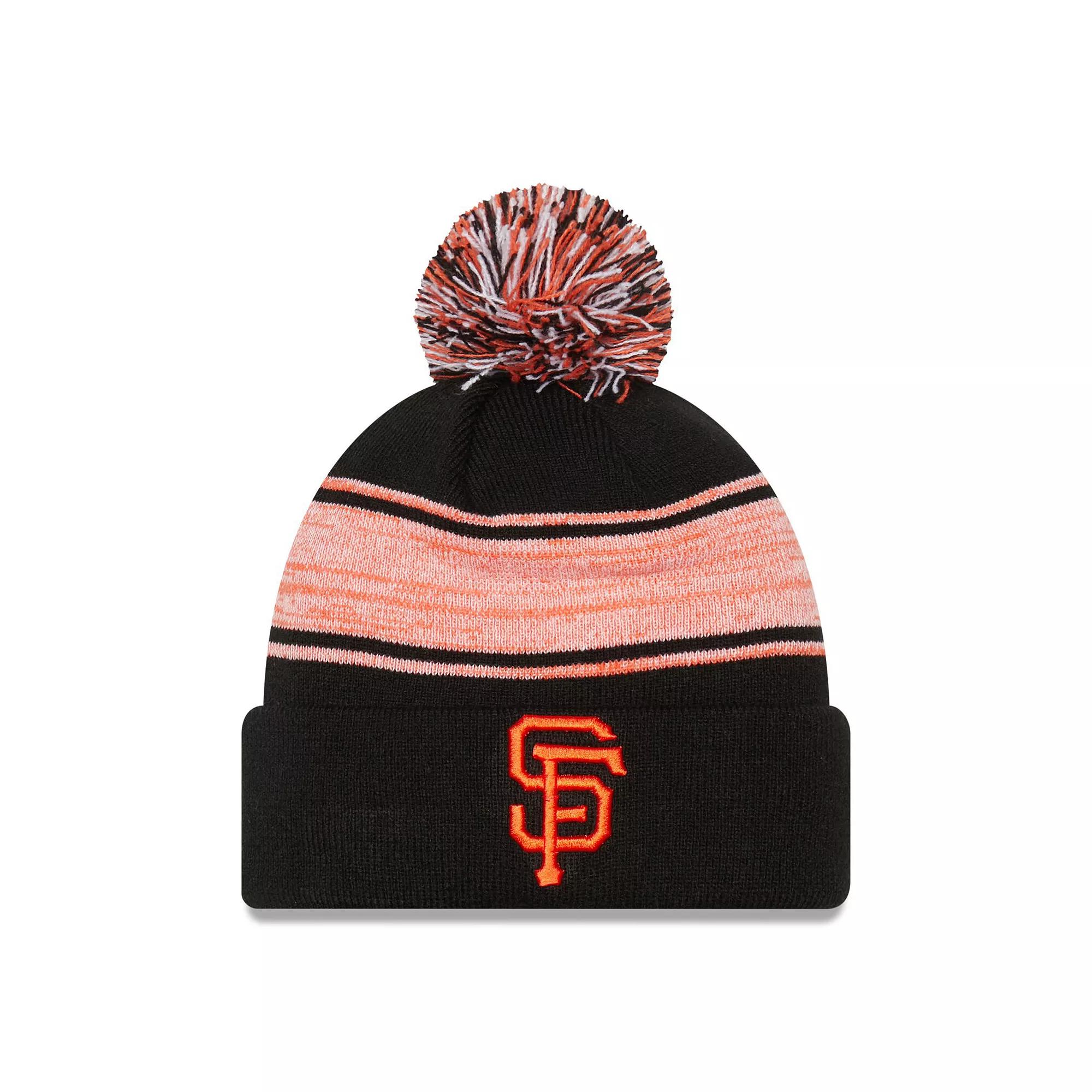 Men's New Era Black San Francisco Giants Chilled Cuffed Knit Hat with Pom Product Image
