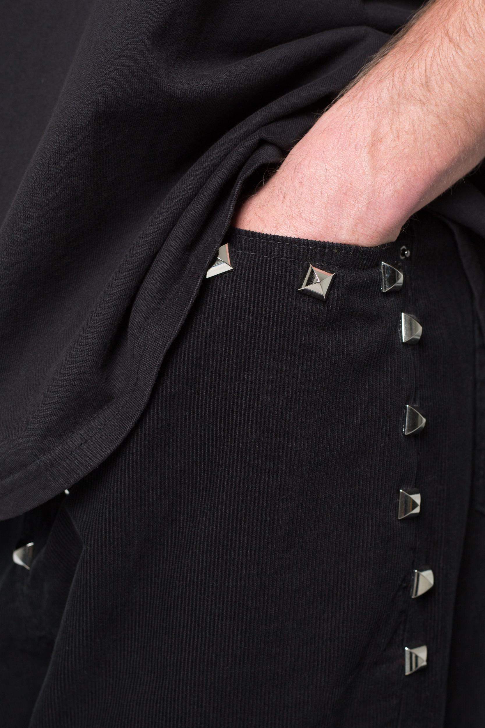 Ultra Baggy Studded Corduroy Pants - Black Product Image