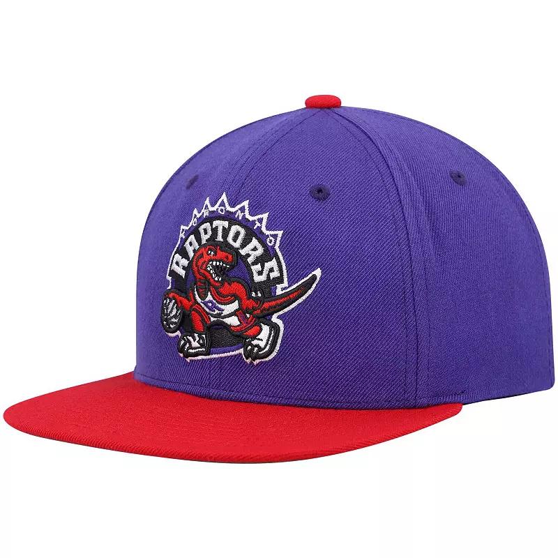 Men's Mitchell & Ness Purple/Red Toronto Raptors Hardwood Classics Team Two-Tone 2.0 Snapback Hat, Rpt Purple Product Image