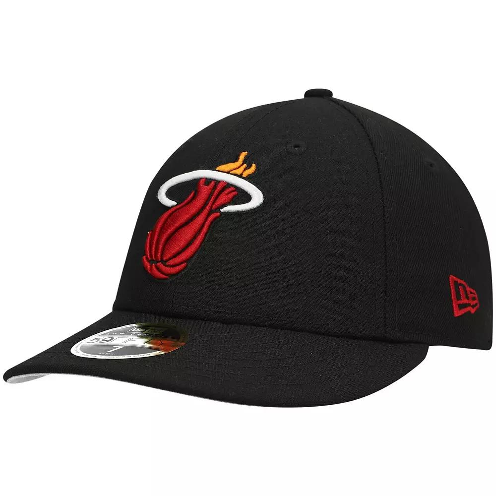 Men's New Era Black Miami Heat Team Low Profile 59FIFTY Fitted Hat,  Product Image
