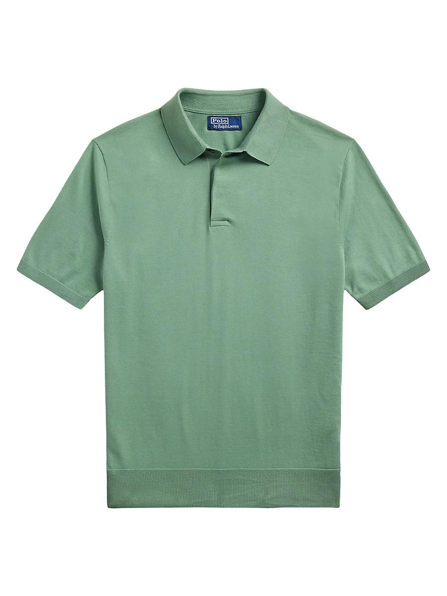 Mens Cotton Polo-Collar Sweater Product Image