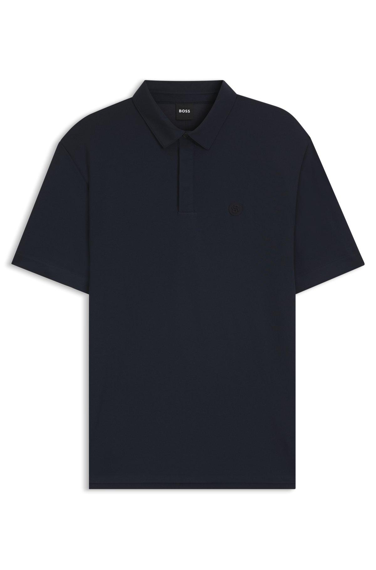 Performance polo shirt with Double B monogram trim Product Image