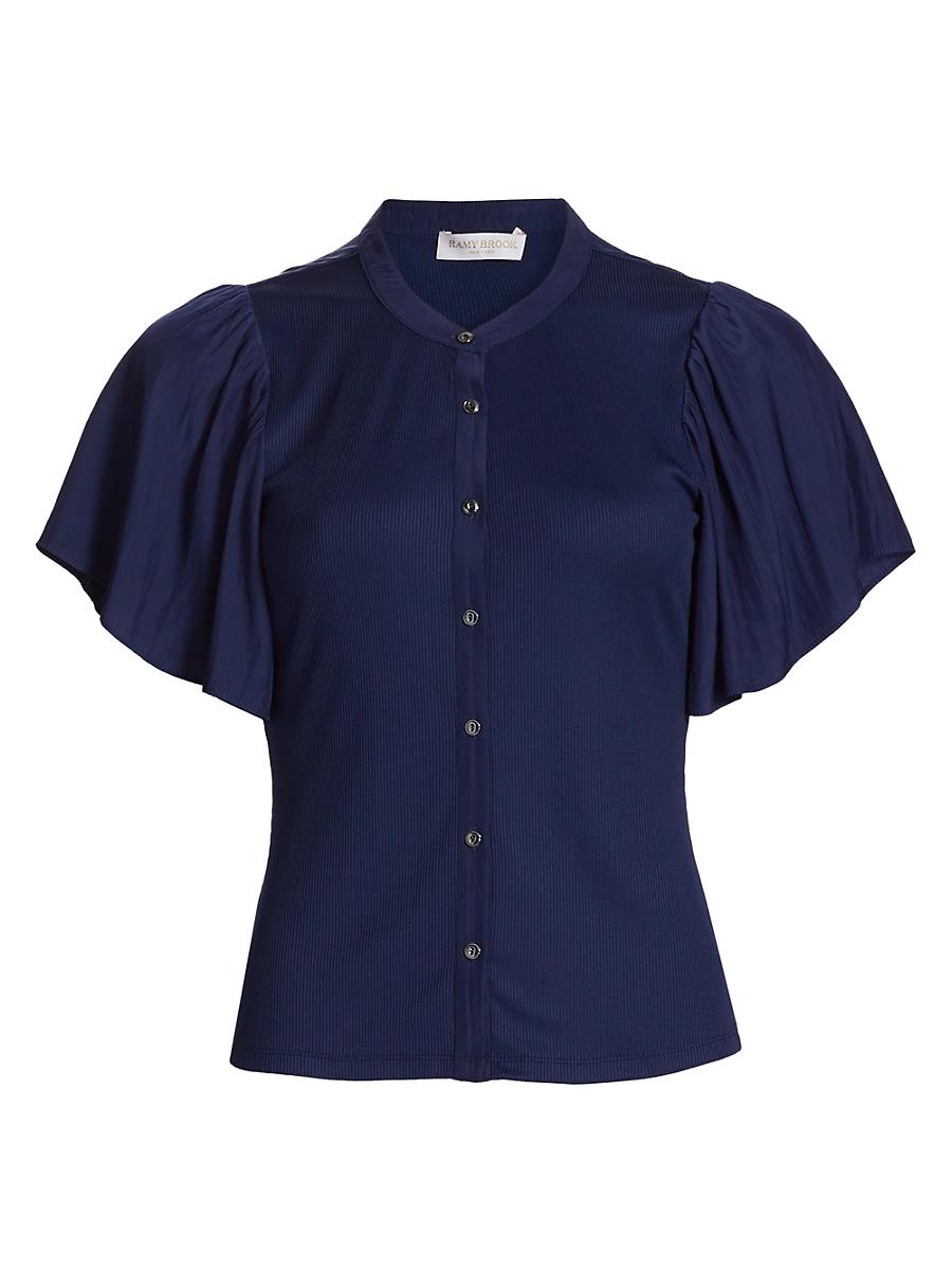 Womens Colette Flutter-Sleeve Top Product Image