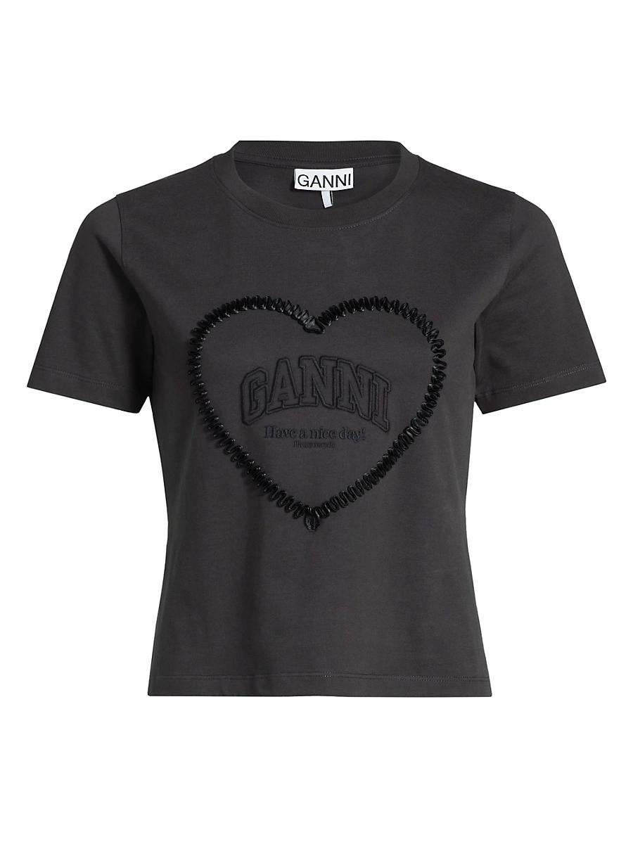 Womens Heart Cotton T-Shirt Product Image