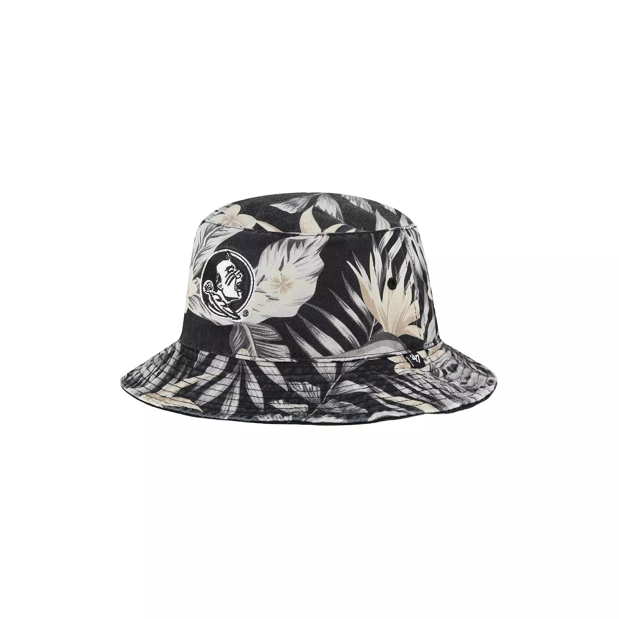Men's '47 Black Florida State Seminoles Tropicalia Bucket Hat Product Image