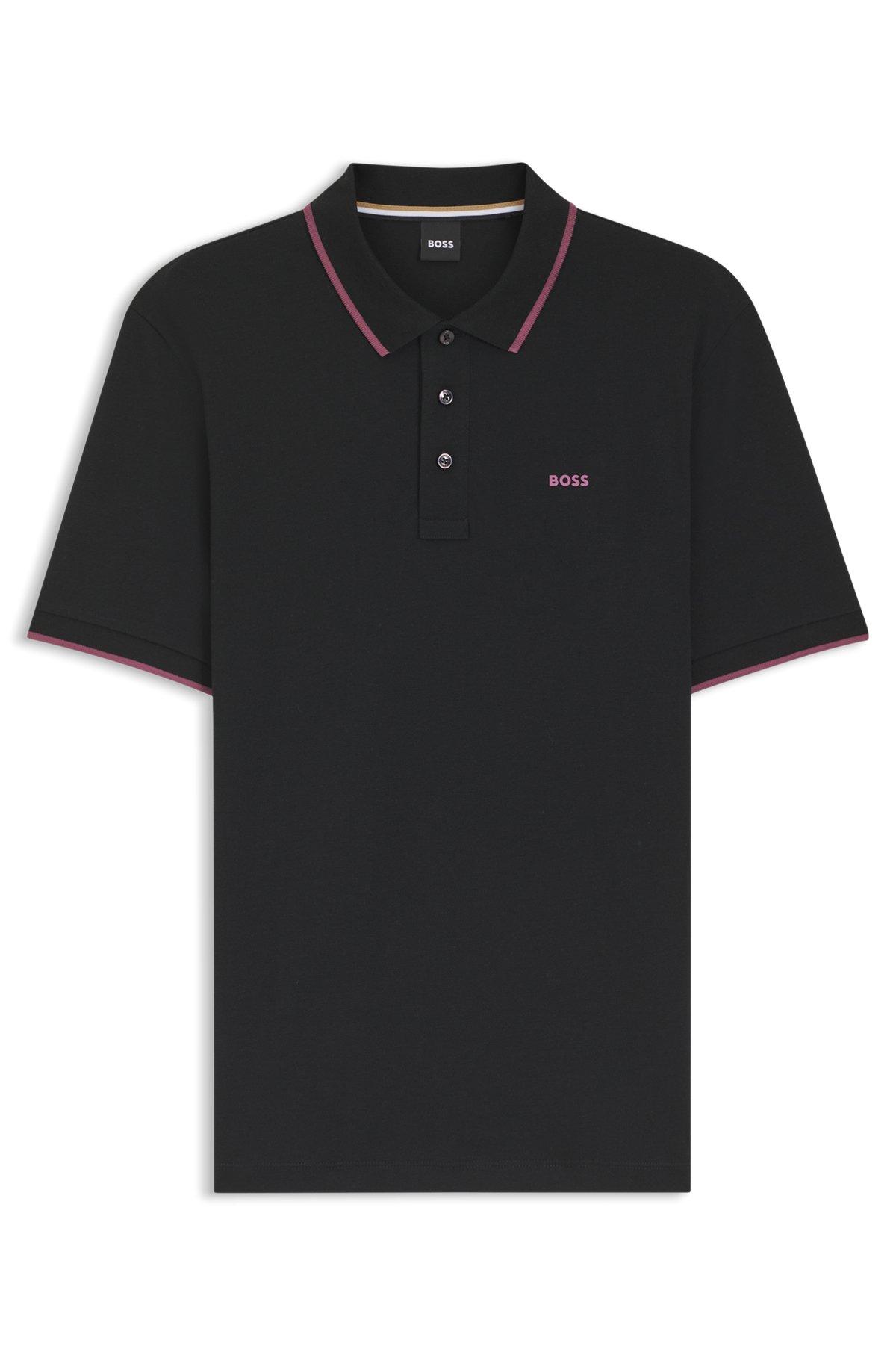 Cotton-piqué polo shirt with contrast tipping Product Image