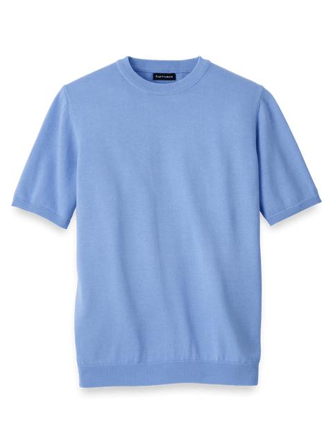 Supima Cotton Crew Neck Sweater - Blue Product Image
