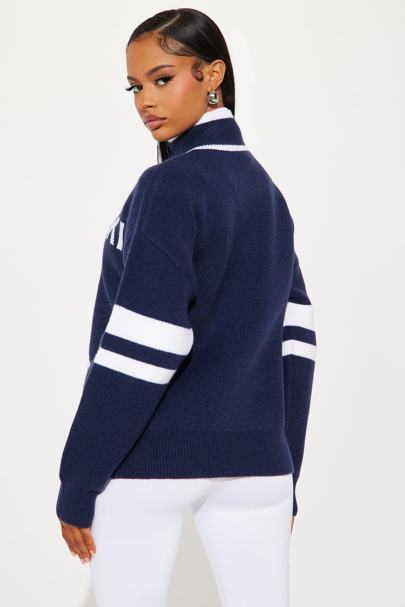 Ski Resort Quarter Zip Sweater - Navy Product Image