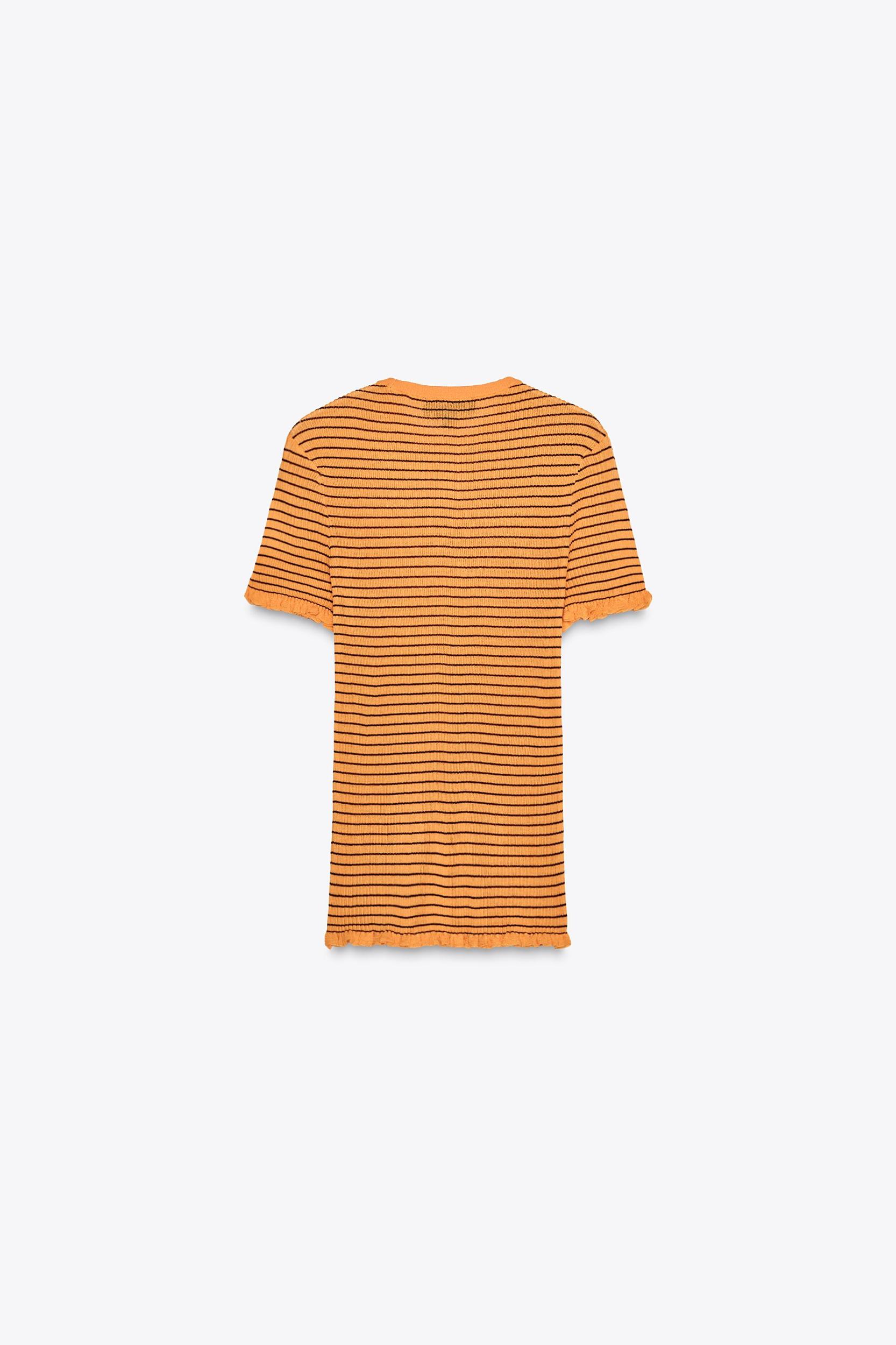 STRIPED RIB KNIT TOP Product Image