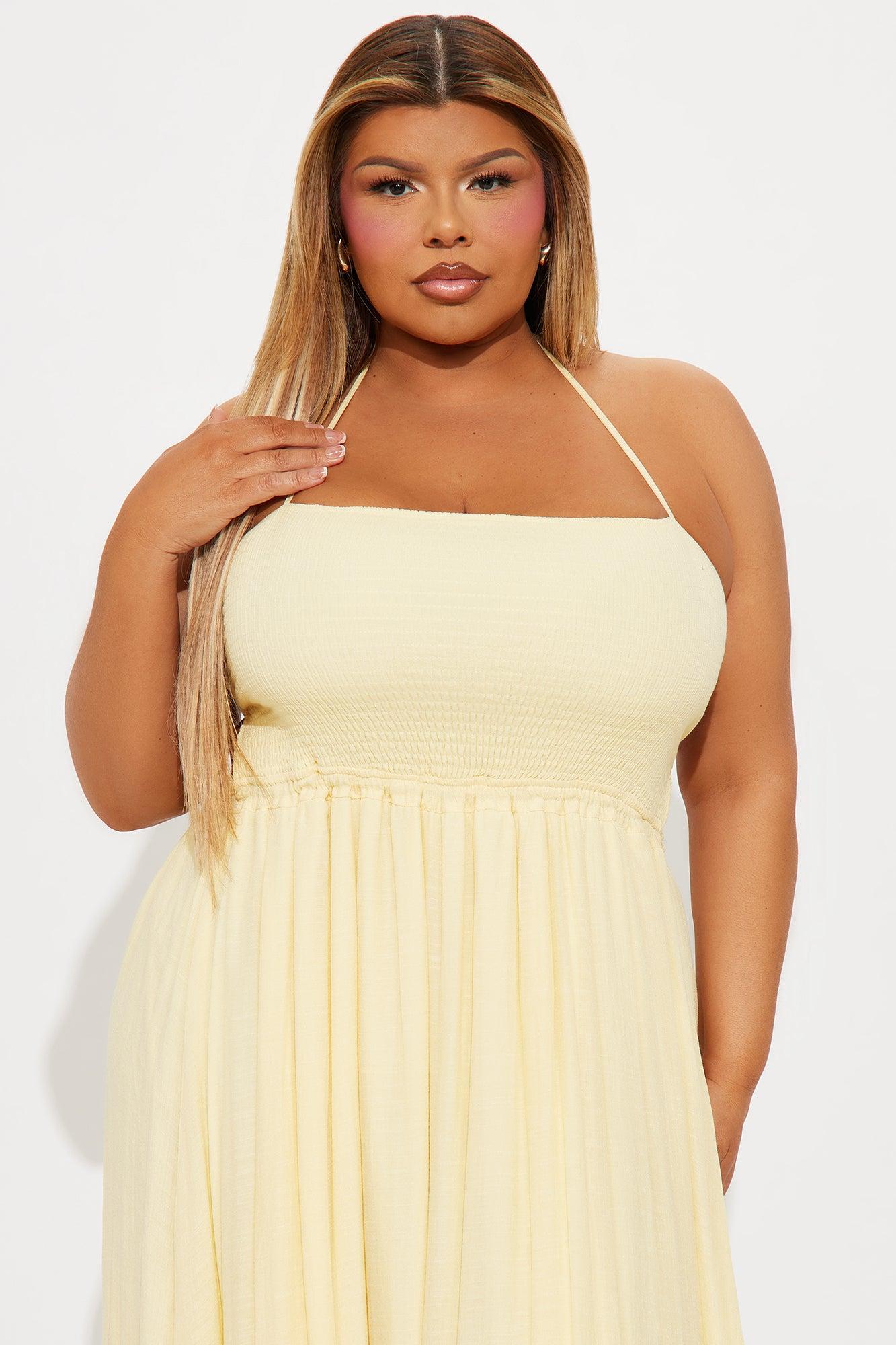 Hayley Halter Maxi Dress - Yellow Product Image