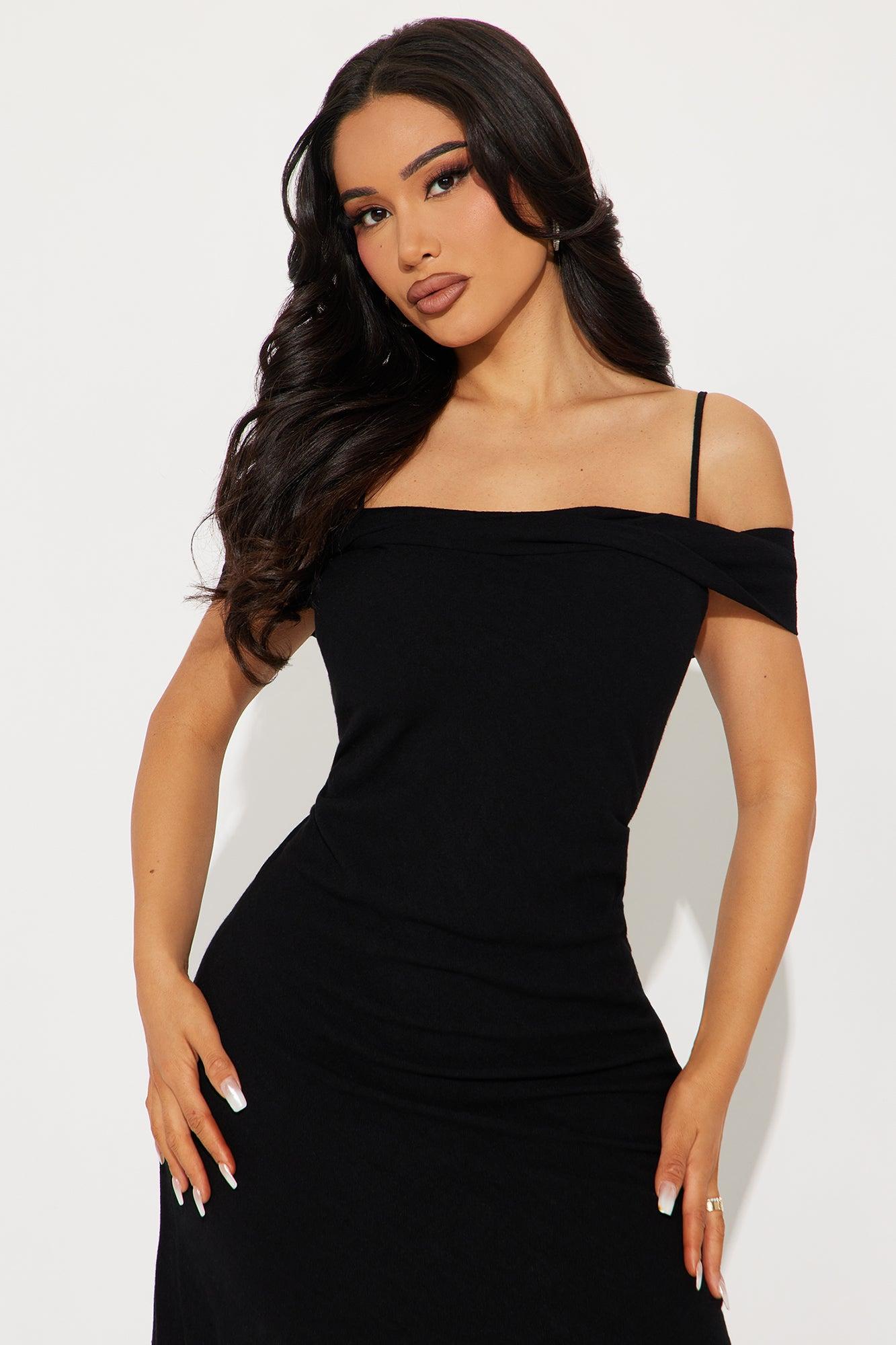 Heather Linen Maxi Dress - Black Product Image