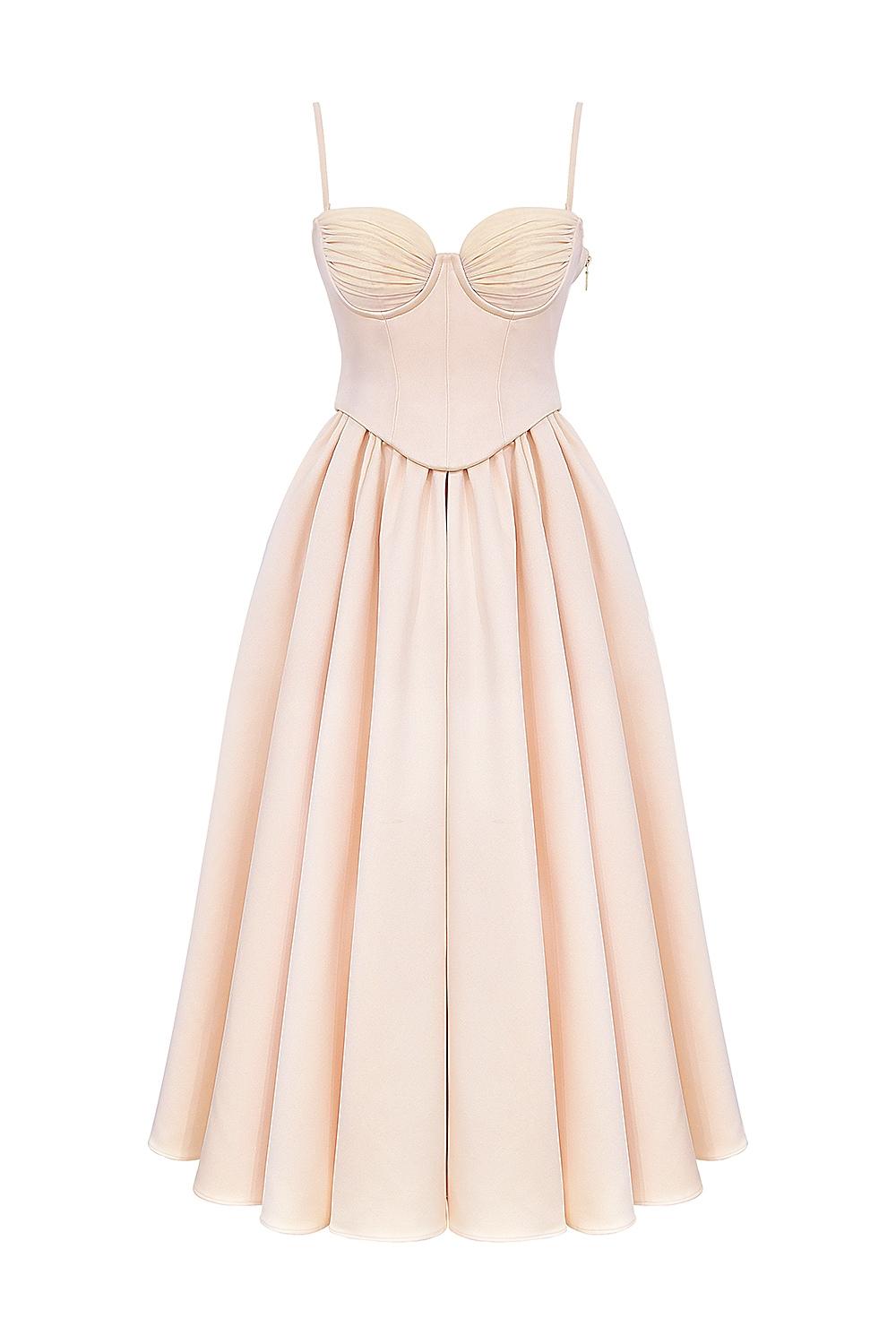Perfect  peach satin corset and skirt - sale Product Image