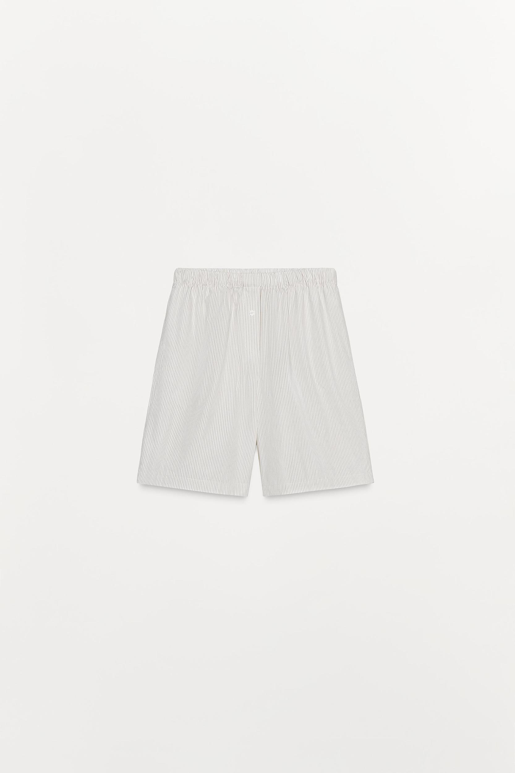 STRIPED POPLIN BERMUDA SHORTS Product Image