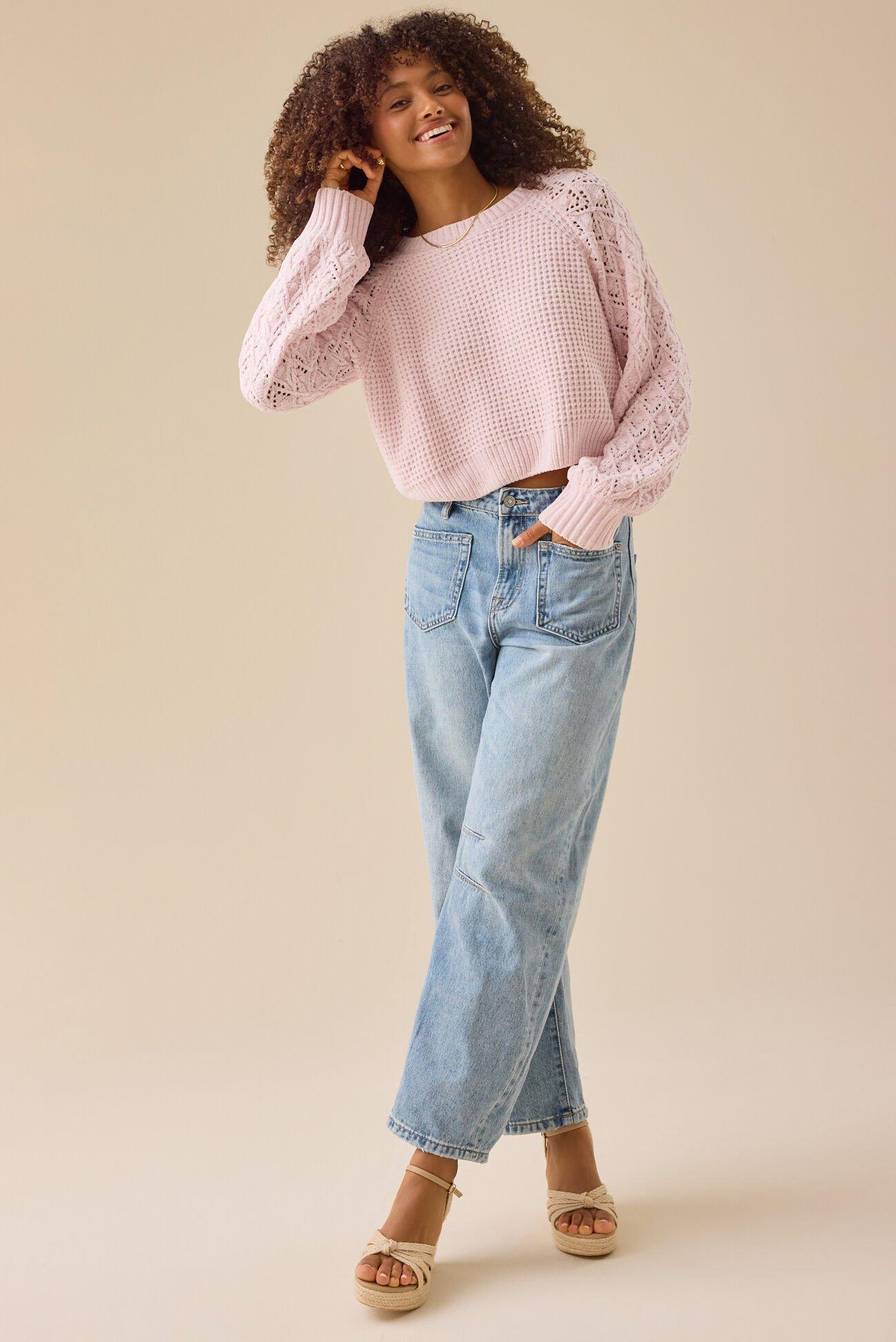 Hailey Chenille Pointelle Sweater Product Image