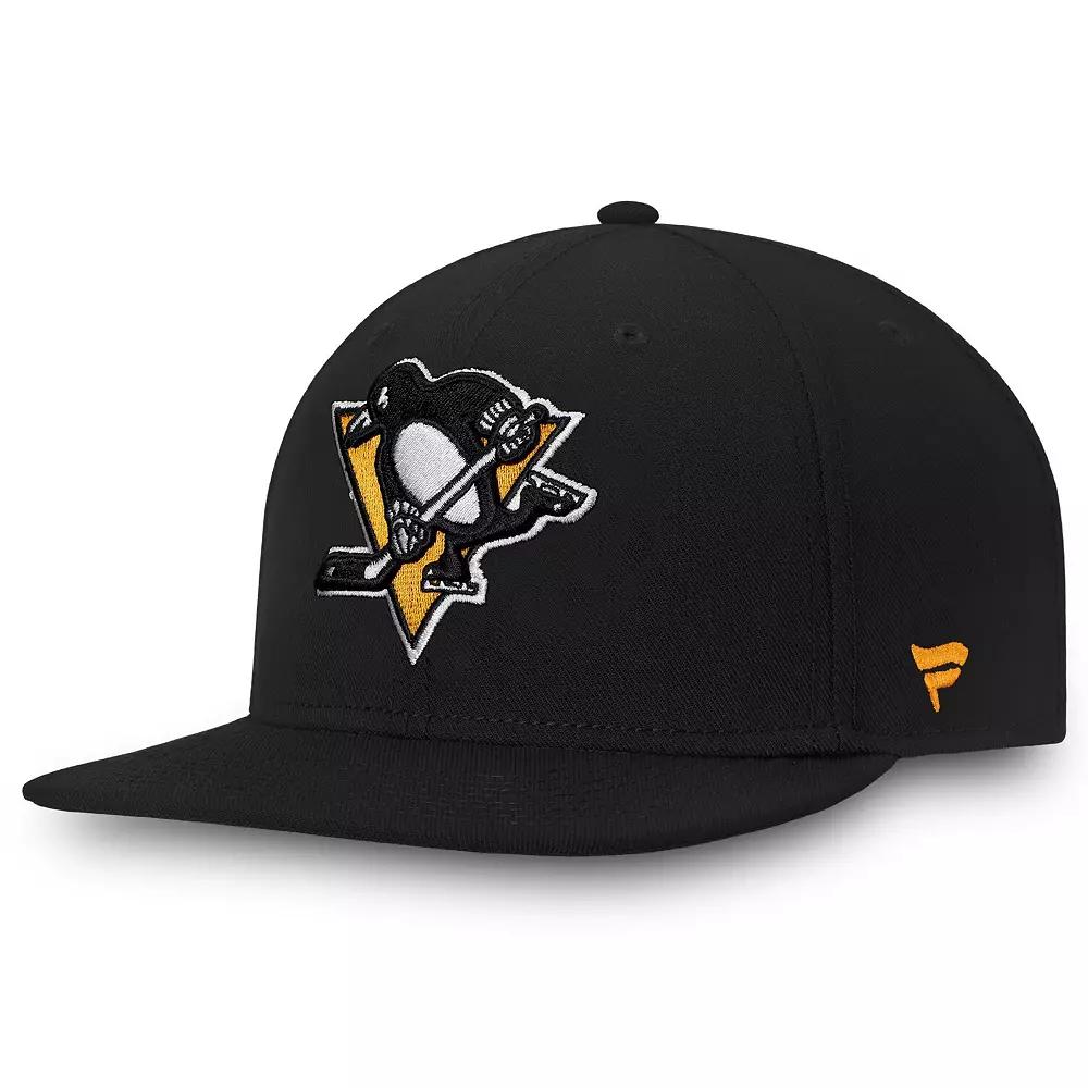 Men's Fanatics Branded Black Pittsburgh Penguins Core Primary Logo Fitted Hat,  Product Image