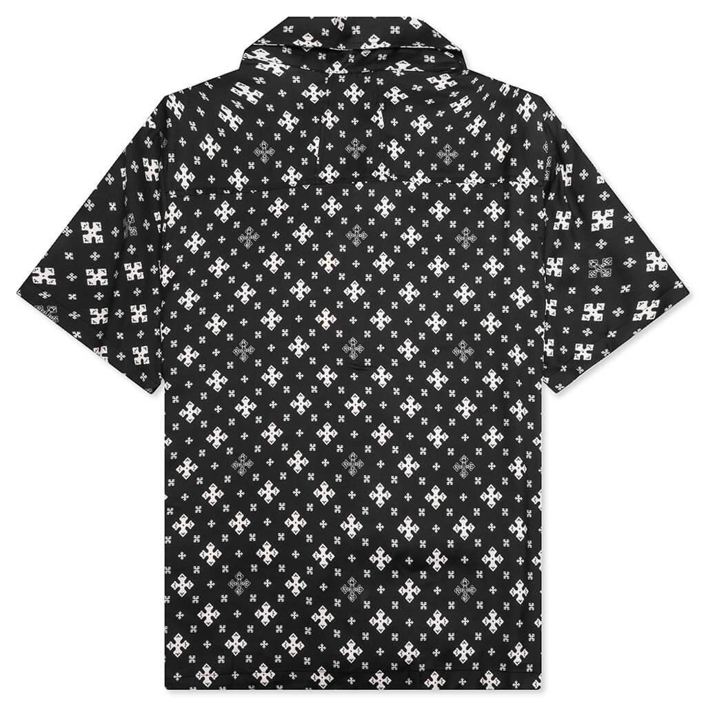 Cross Bandana Rayon Shirt - Black/White Male Product Image