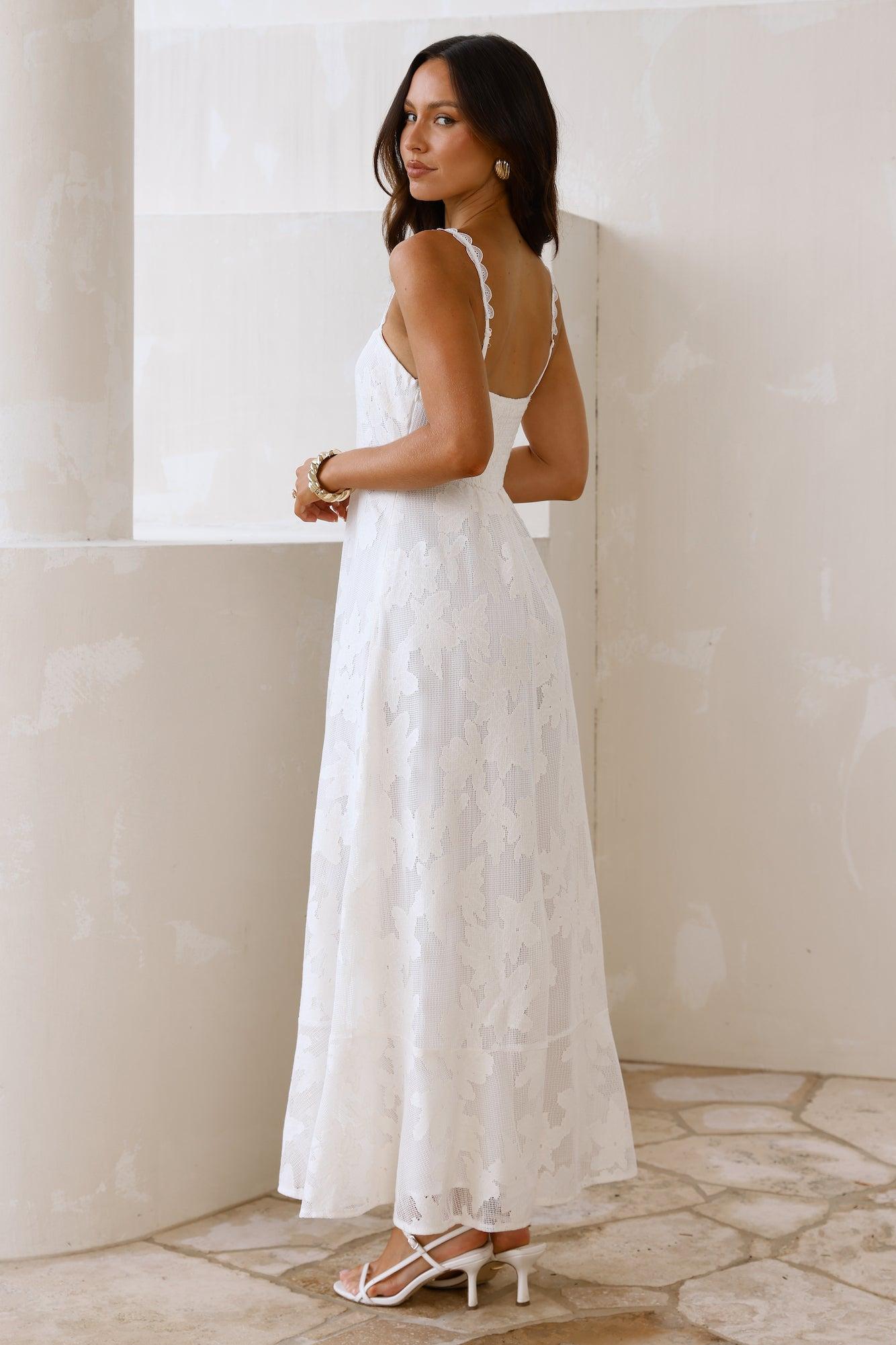 Soft Blossom Maxi Dress Cream Product Image