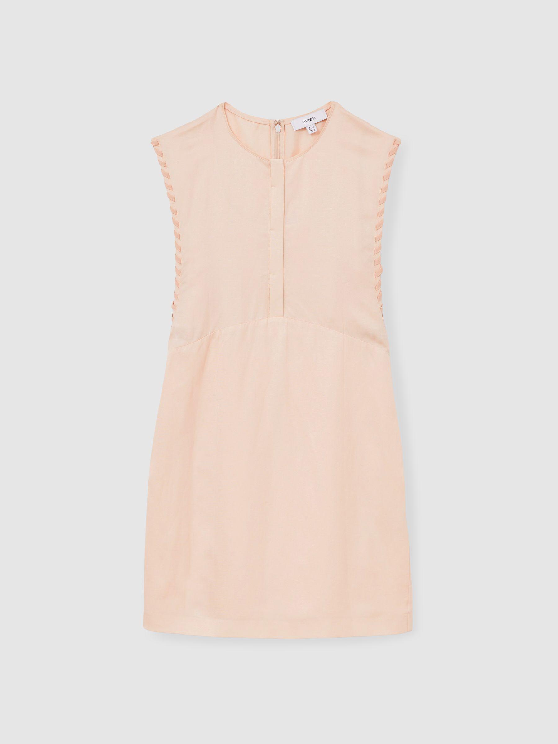 Whipstitch Sleeveless Shift Dress in Peach Product Image