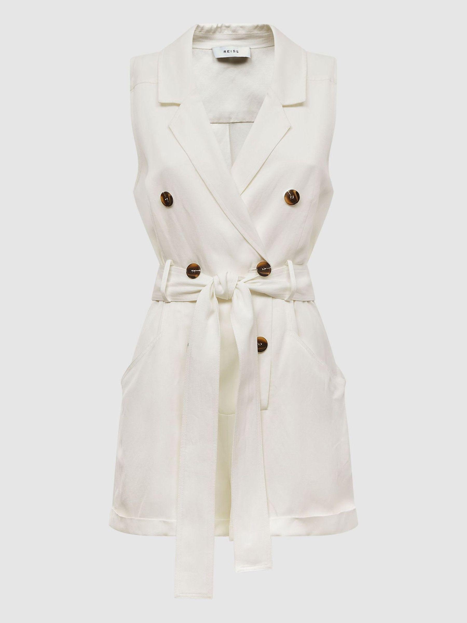 Double Breasted Playsuit in Ivory Product Image