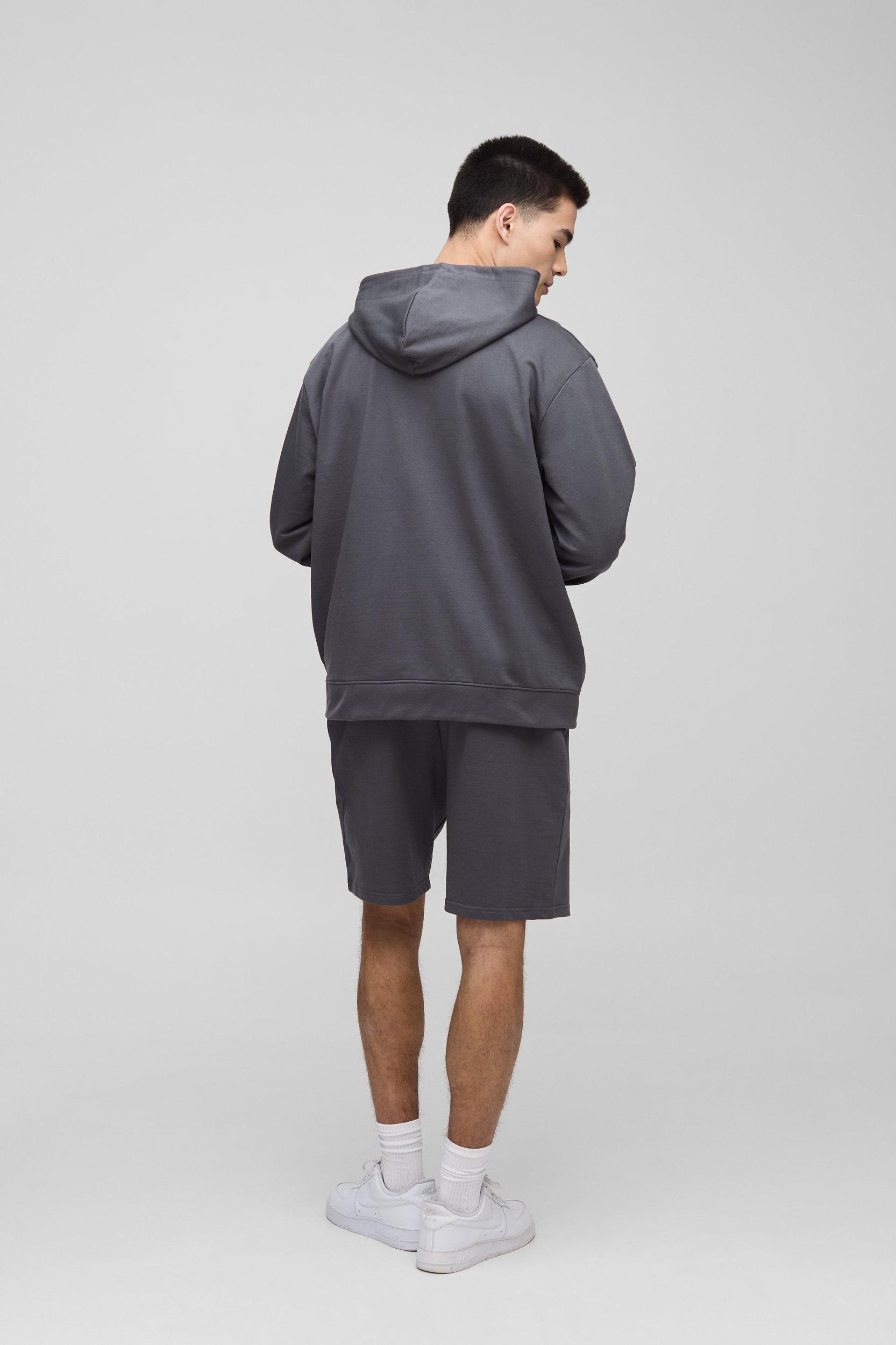 260GSM Loopback Basic Oversized Zip Through Hoodie | boohooMAN USA Product Image