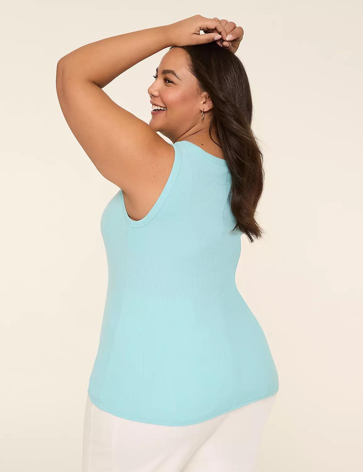 High-Neck Rib Tank Product Image