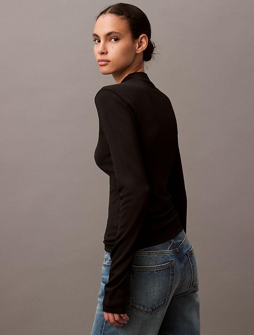 Mock Neck Viscose Sweater Product Image