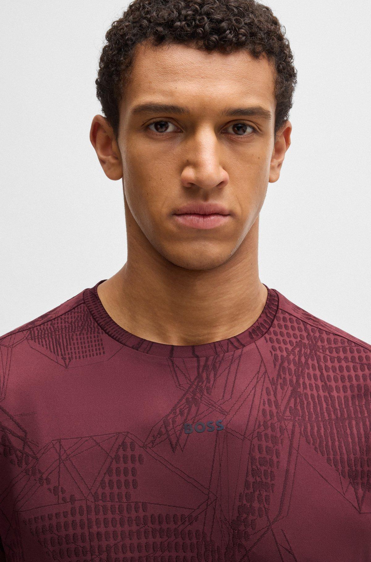 Active jacquard-pattern T-shirt with moisture management Product Image