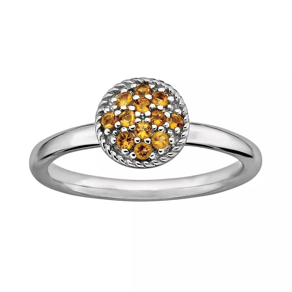 Stacks & Stones Sterling Silver Citrine Cluster Stack Ring, Women's, Size: 8, Orange Product Image