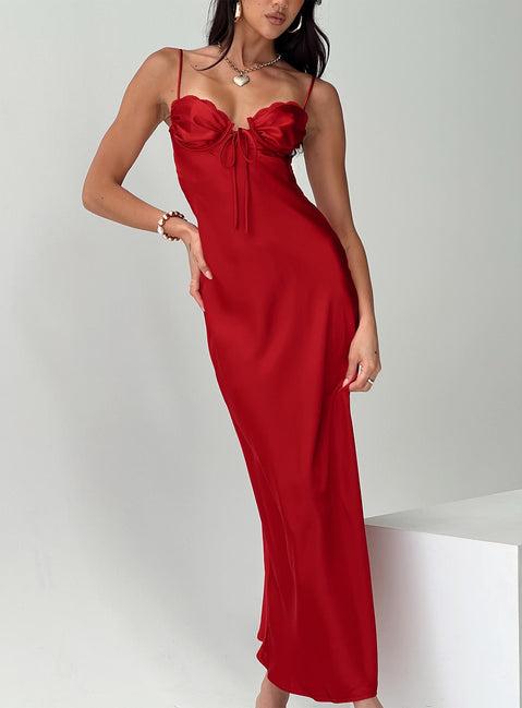 Monument Maxi Dress Red Product Image